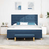 Box spring seng med madras med hovedgærde Blå 180 x 200 cm Stof