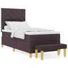 Box spring seng med madras Mørk Brun 90 x 190 cm Stof
