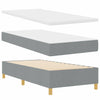 Box spring seng med madras Lysegrå 90 x 200 cm Stof