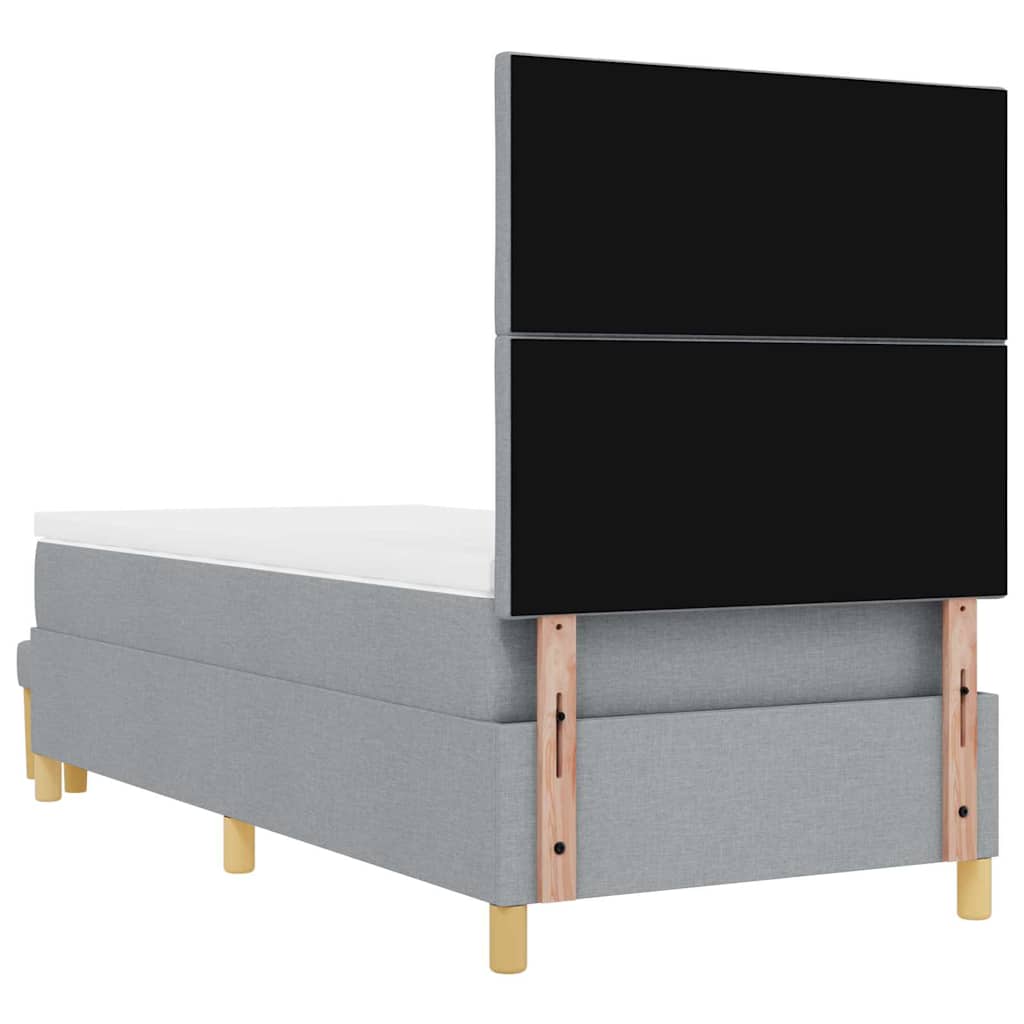 Box spring seng med madras Lysegrå 90 x 200 cm Stof