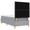 Box spring seng med madras Lysegrå 90 x 200 cm Stof