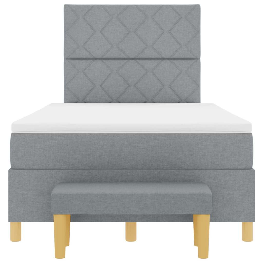 Box spring seng med madras Lysegrå 120 x 190 cm Stof