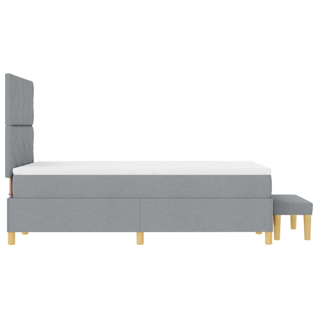 Box spring seng med madras Lysegrå 120 x 190 cm Stof