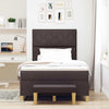 Box spring seng med madras Mørkebrun 120 x 190 cm Stof
