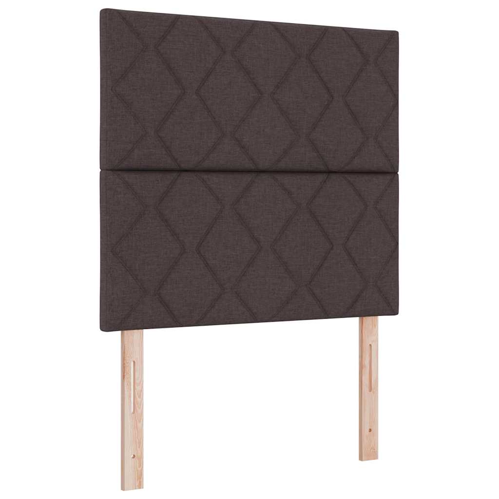 Box spring seng med madras Mørkebrun 120 x 190 cm Stof