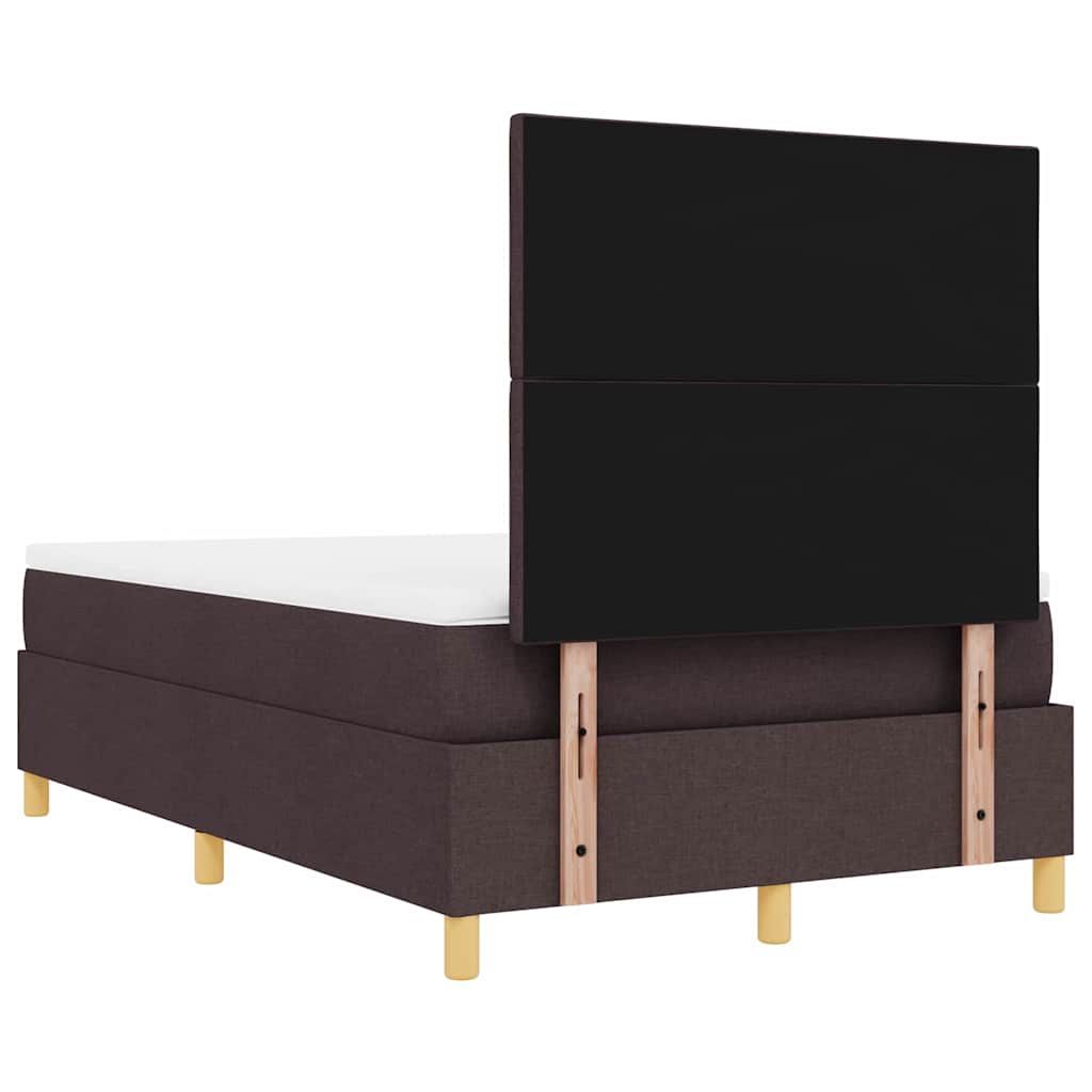 Box spring seng med madras Mørkebrun 120 x 190 cm Stof
