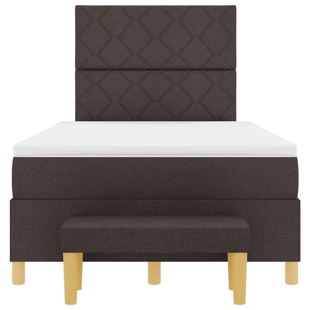 Box spring seng med madras Mørkebrun 120 x 190 cm Stof