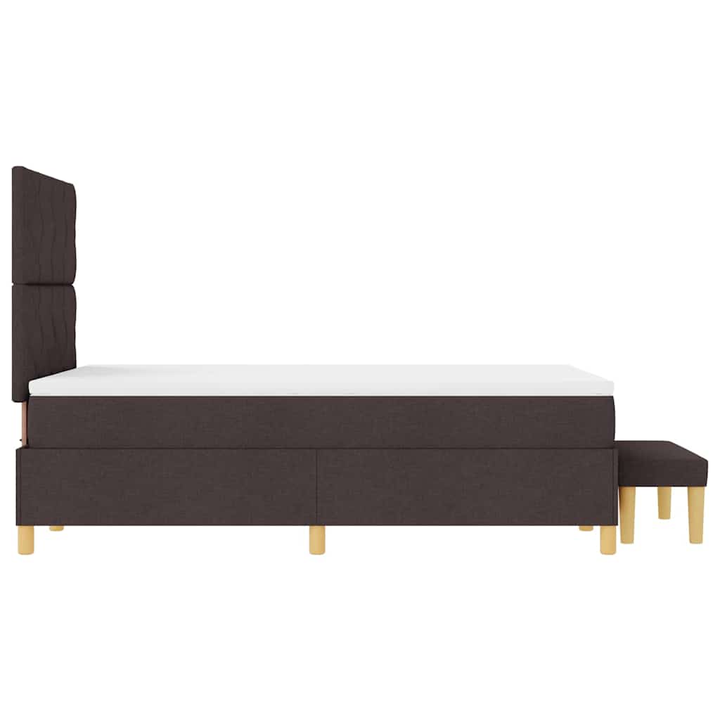 Box spring seng med madras Mørkebrun 120 x 190 cm Stof