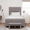Box spring seng med madras Gråbrun 120 x 190 cm Stof