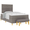 Box spring seng med madras Gråbrun 120 x 190 cm Stof