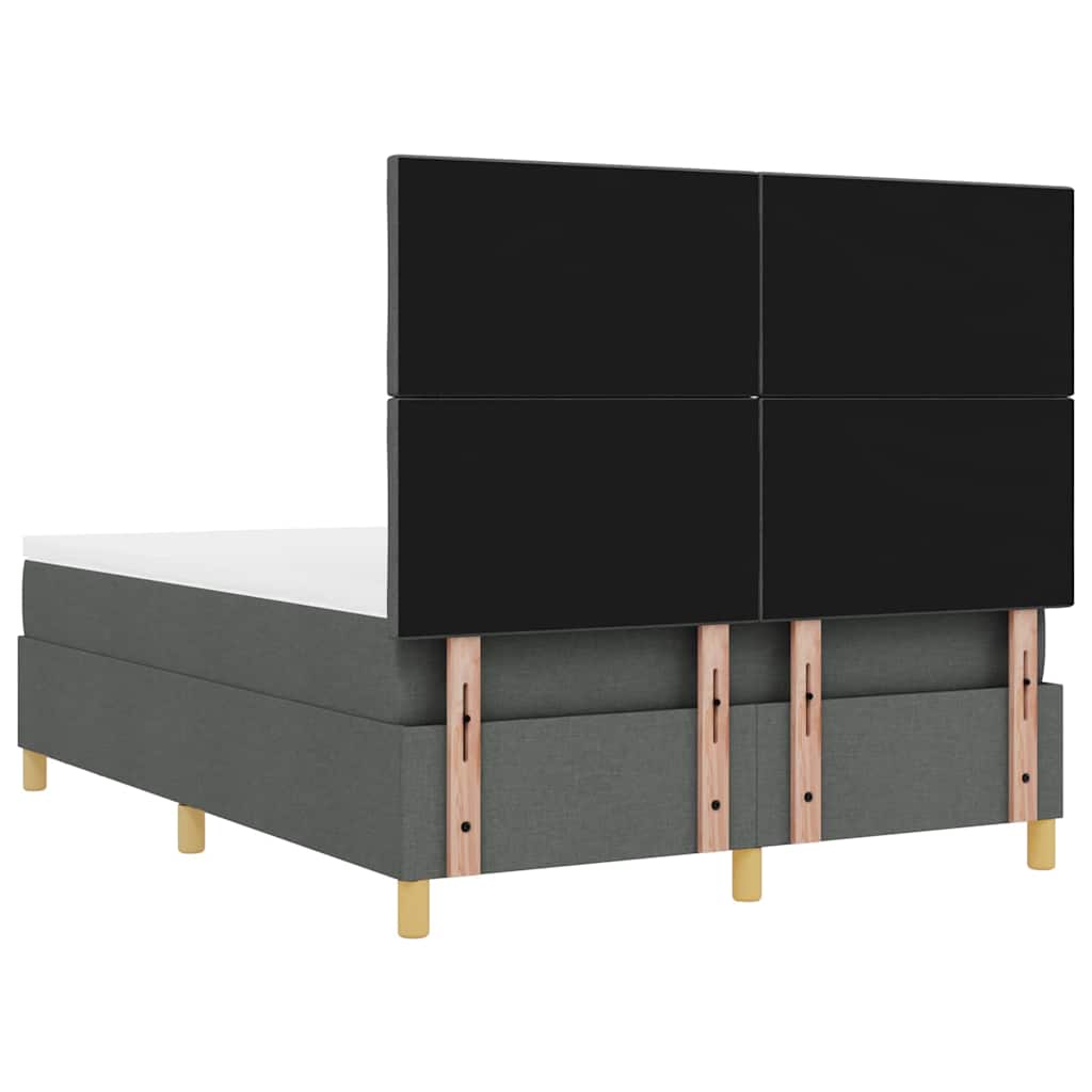 Box spring seng med madras Mørkegrå 160 x 200 cm Stof