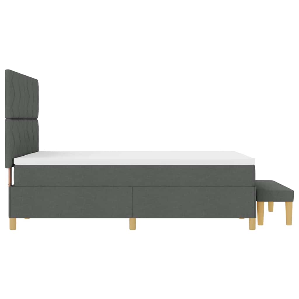 Box spring seng med madras Mørkegrå 160 x 200 cm Stof
