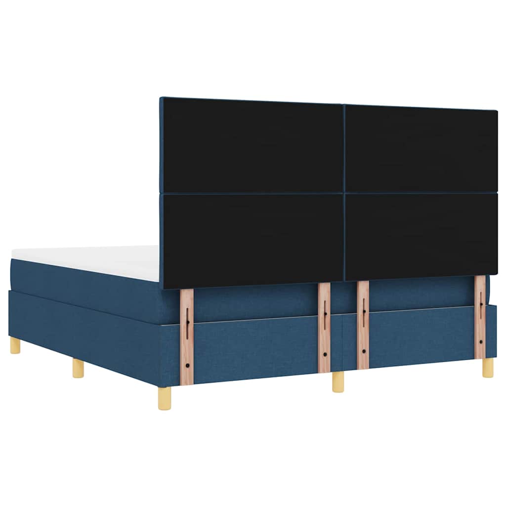 Box spring seng med madras med hovedgærde Blå 180 x 200 cm Stof