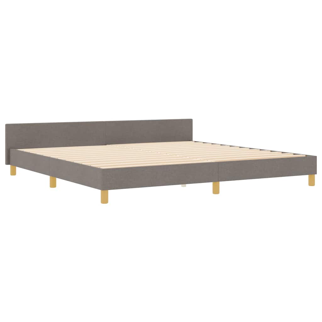 Sengestel med hovedgærde Gråbrun 200 x 200 cm Stof