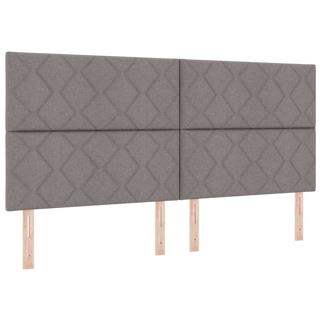 Sengestel med hovedgærde Gråbrun 200 x 200 cm Stof