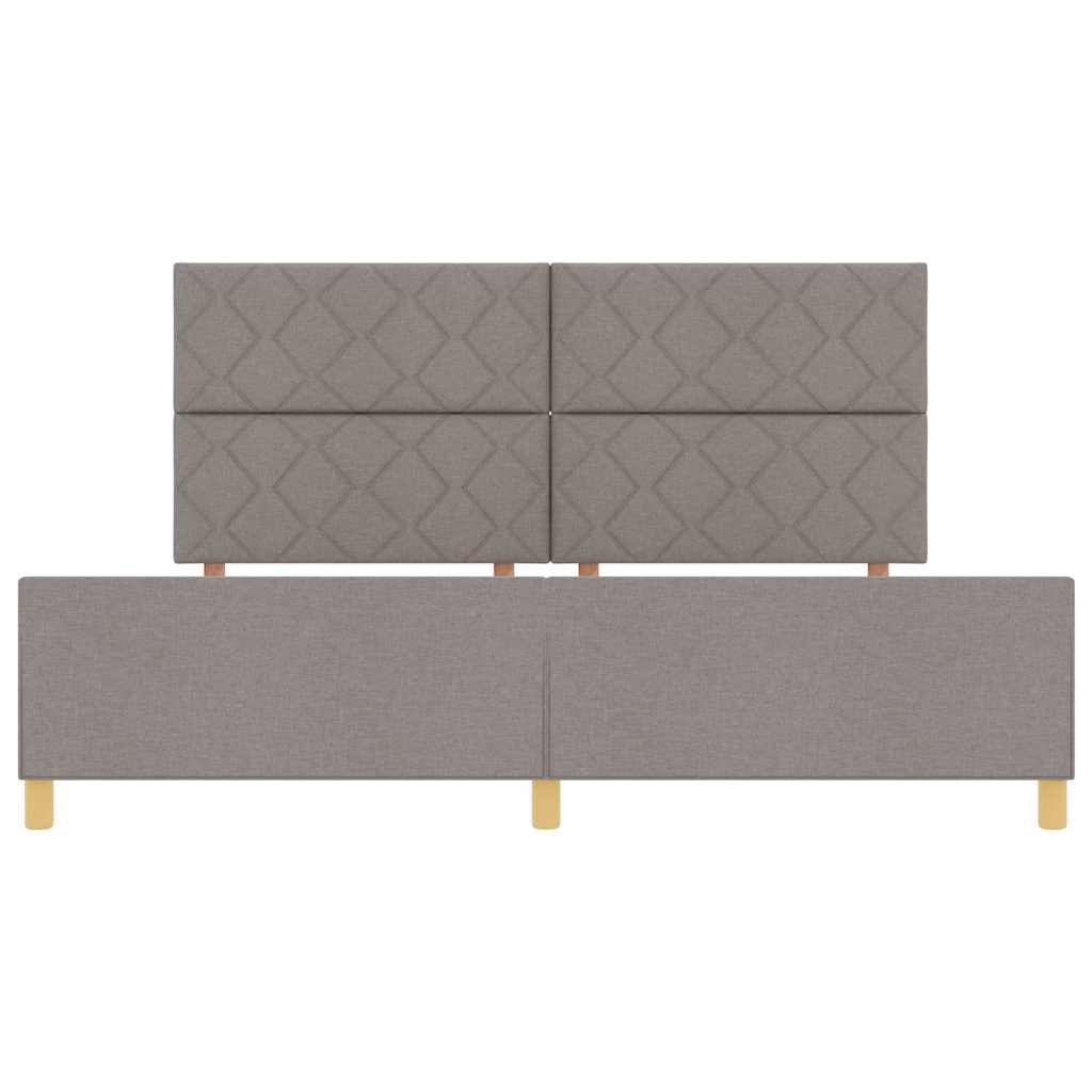 Sengestel med hovedgærde Gråbrun 200 x 200 cm Stof