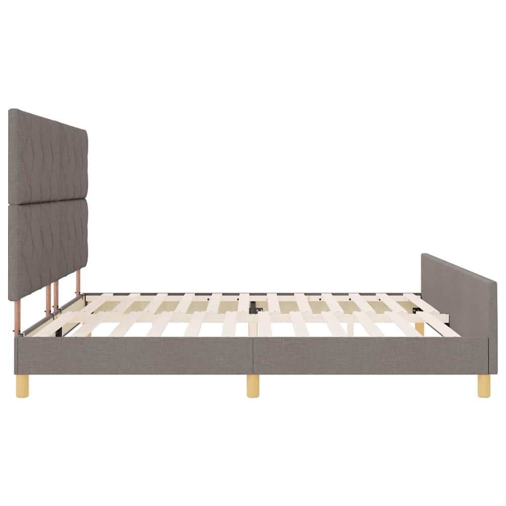 Sengestel med hovedgærde Gråbrun 200 x 200 cm Stof