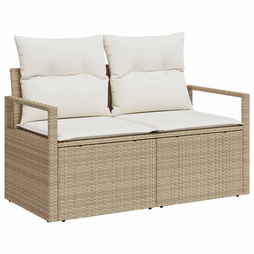 Havesofa Sæt 10 pcs Beige og hvid