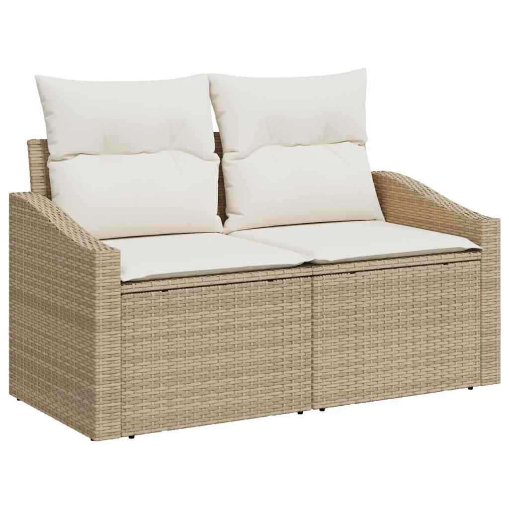 Havesofa Sæt 10 pcs Beige og hvid