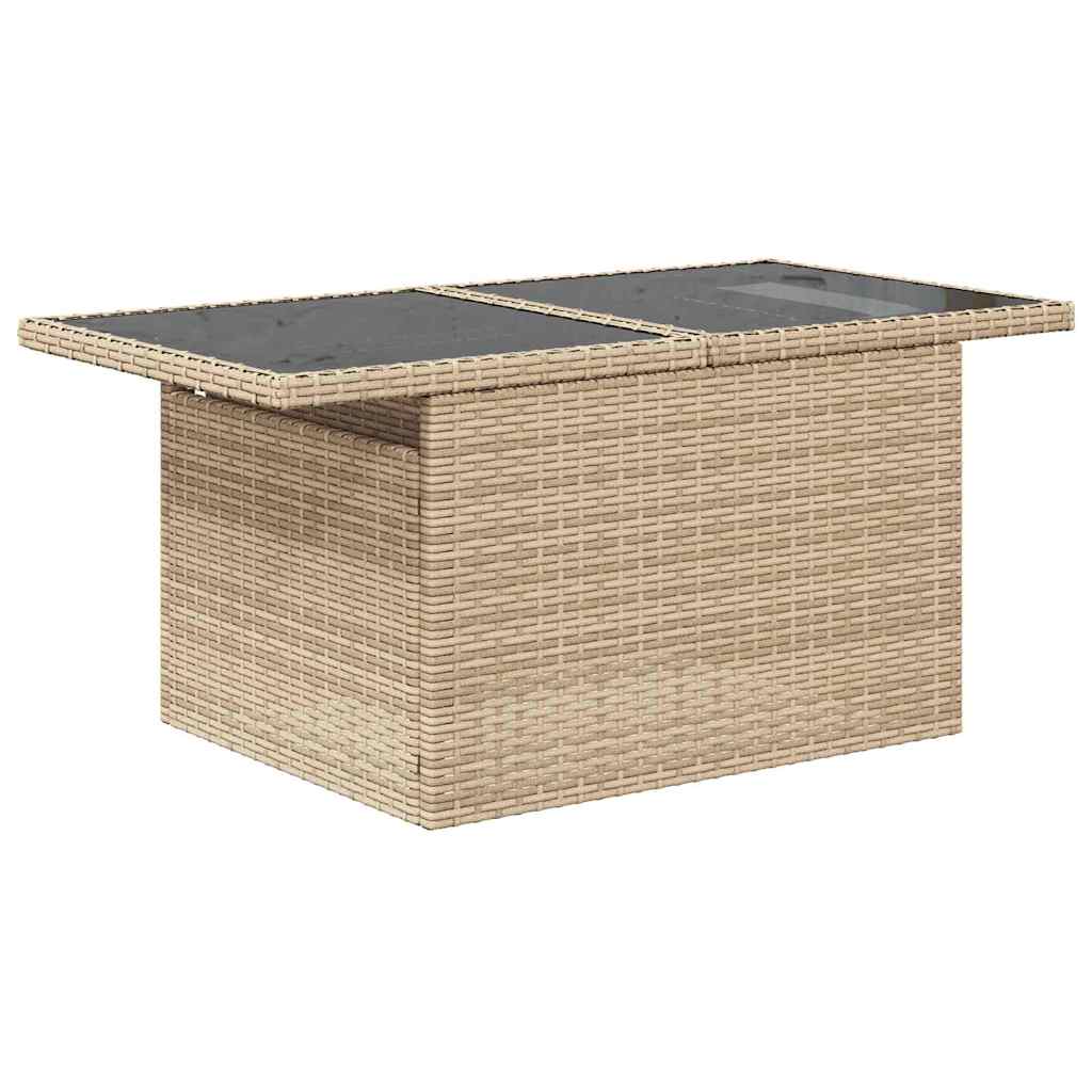 Havesofa Sæt med opbevaring 5 pcs Beige Poly rattan