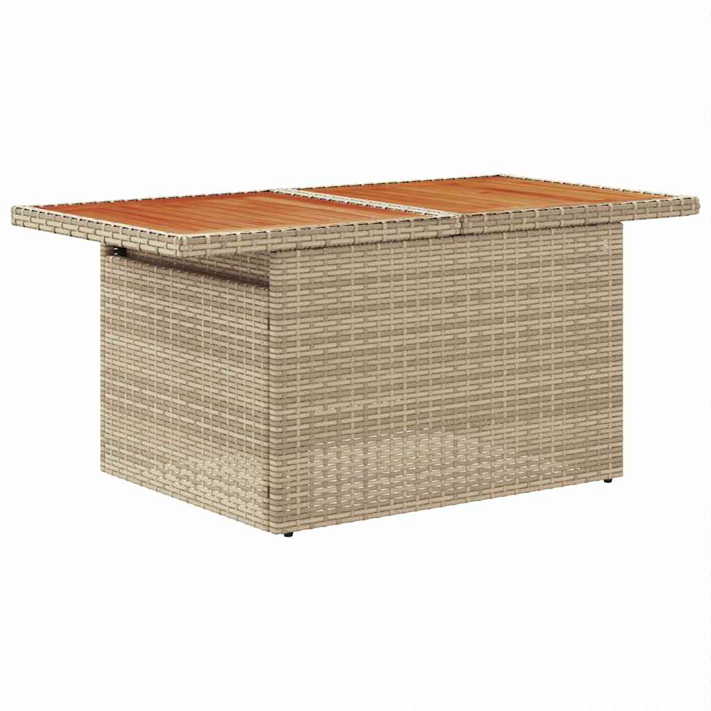 Havesofa Sæt med opbevaring 10 pcs Beige Poly rattan