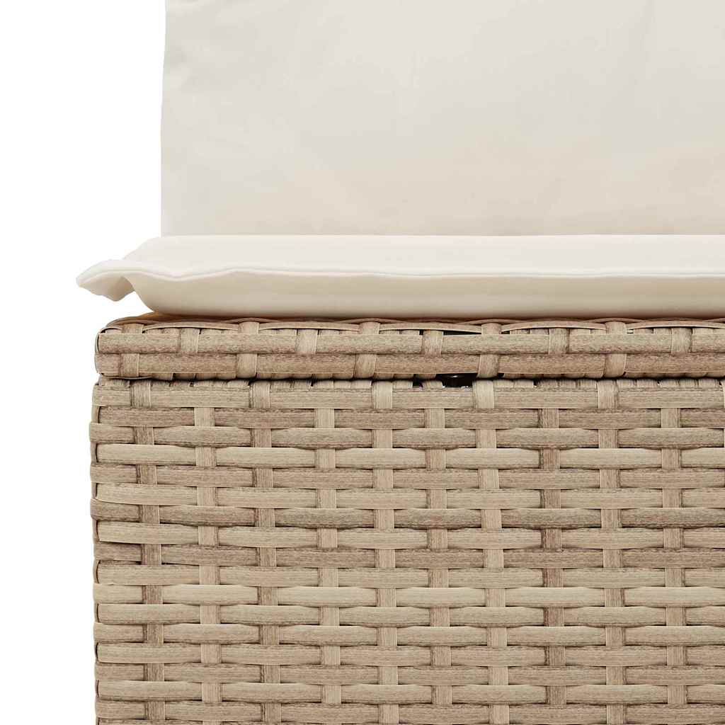 Havesofa Sæt med opbevaring 9 pcs Beige Poly rattan