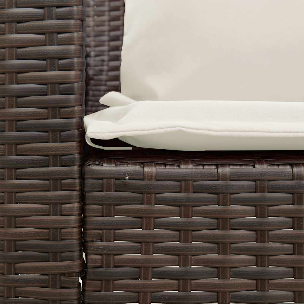 havesofa med hynder polyrattan brun