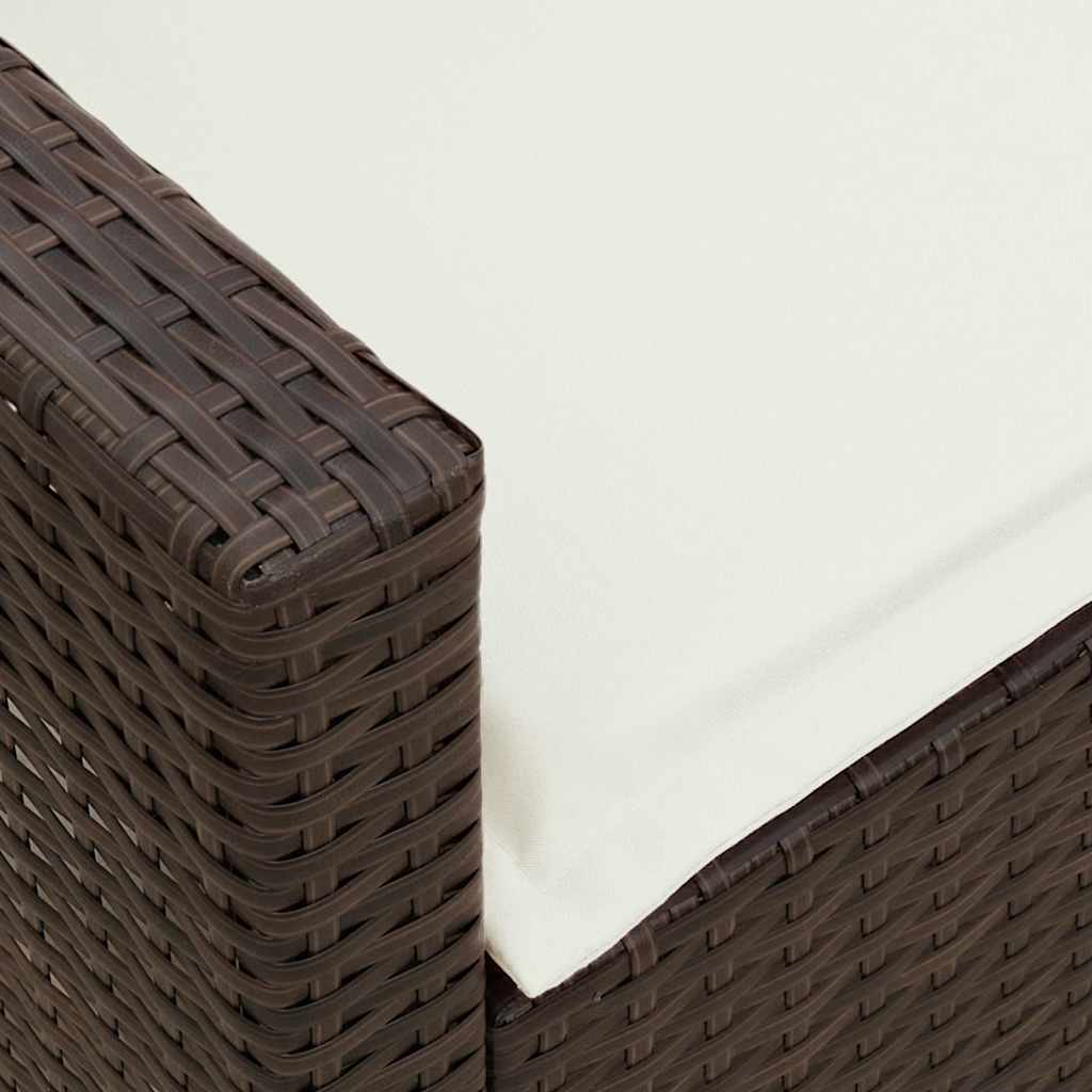 havesofa med hynder polyrattan brun