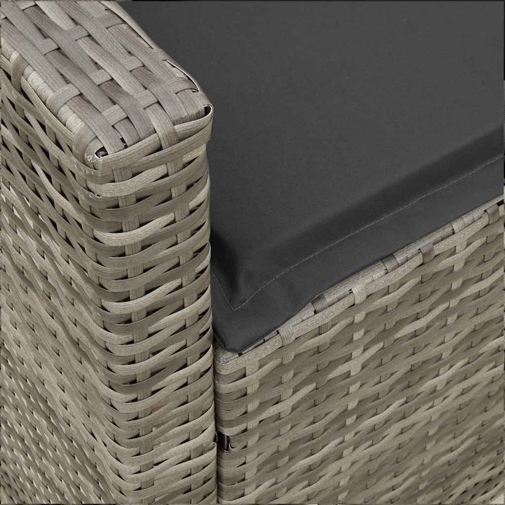 havesofa med hynder polyrattan grå