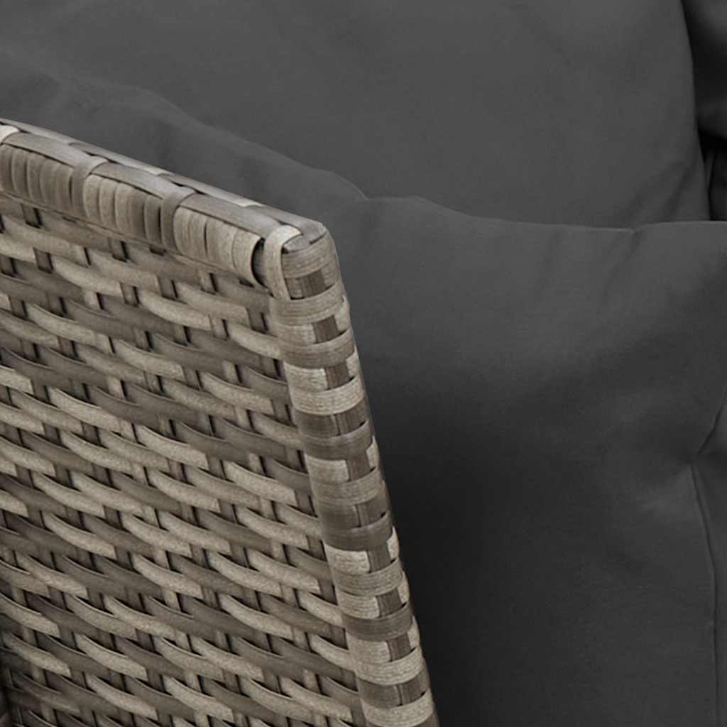 havesofa med hynder polyrattan grå