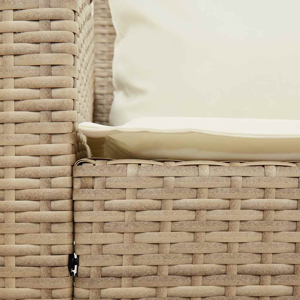 havesofa med hynder polyrattan beige