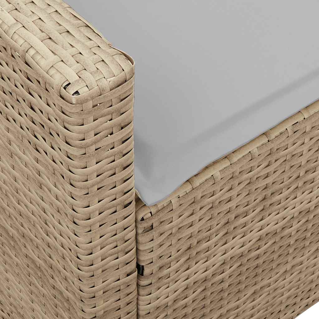 havesofa med hynder polyrattan beige
