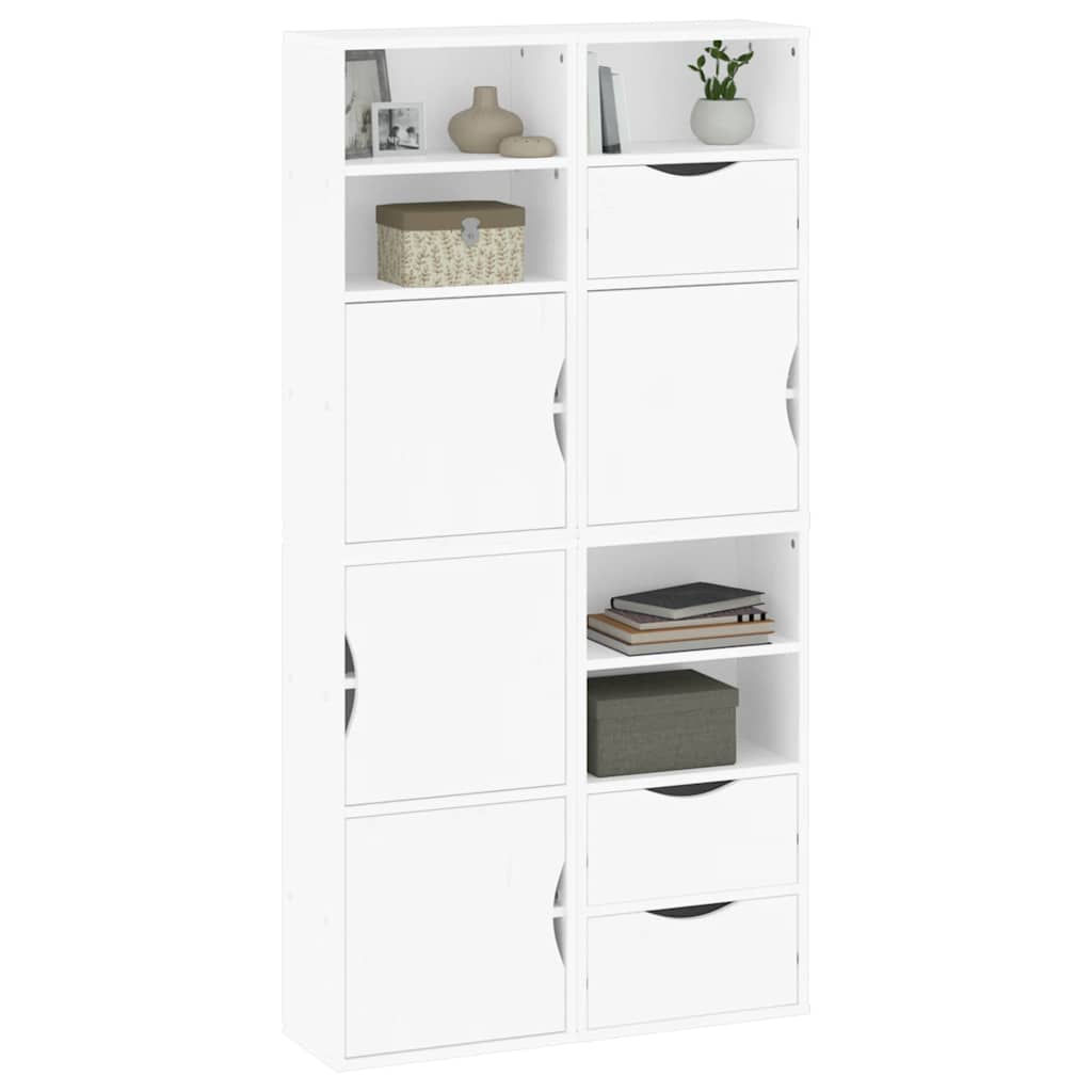 sidekabinetter 4 stk ODDA 40x24x79 cm massivt fyrretræ hvid