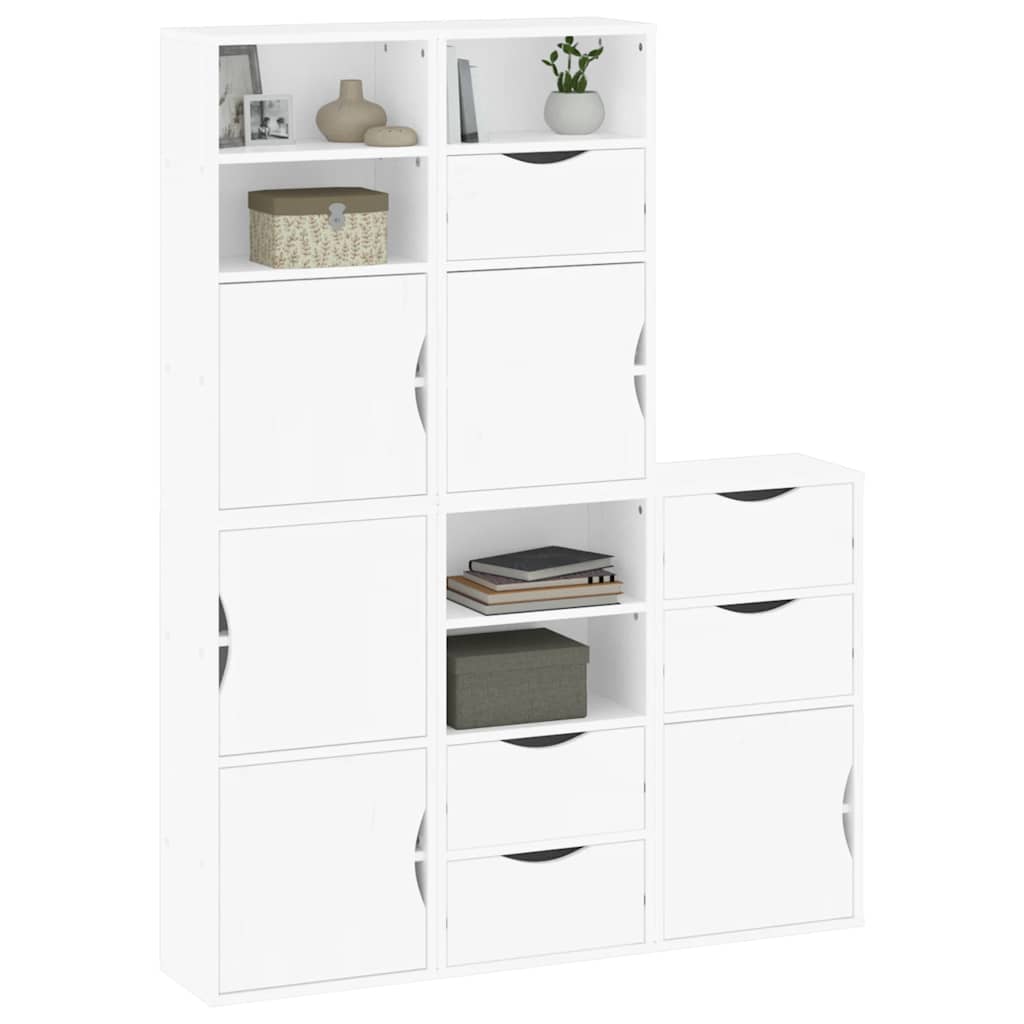 sidekabinetter 5 stk ODDA 40x24x79 cm massivt fyrretræ hvid