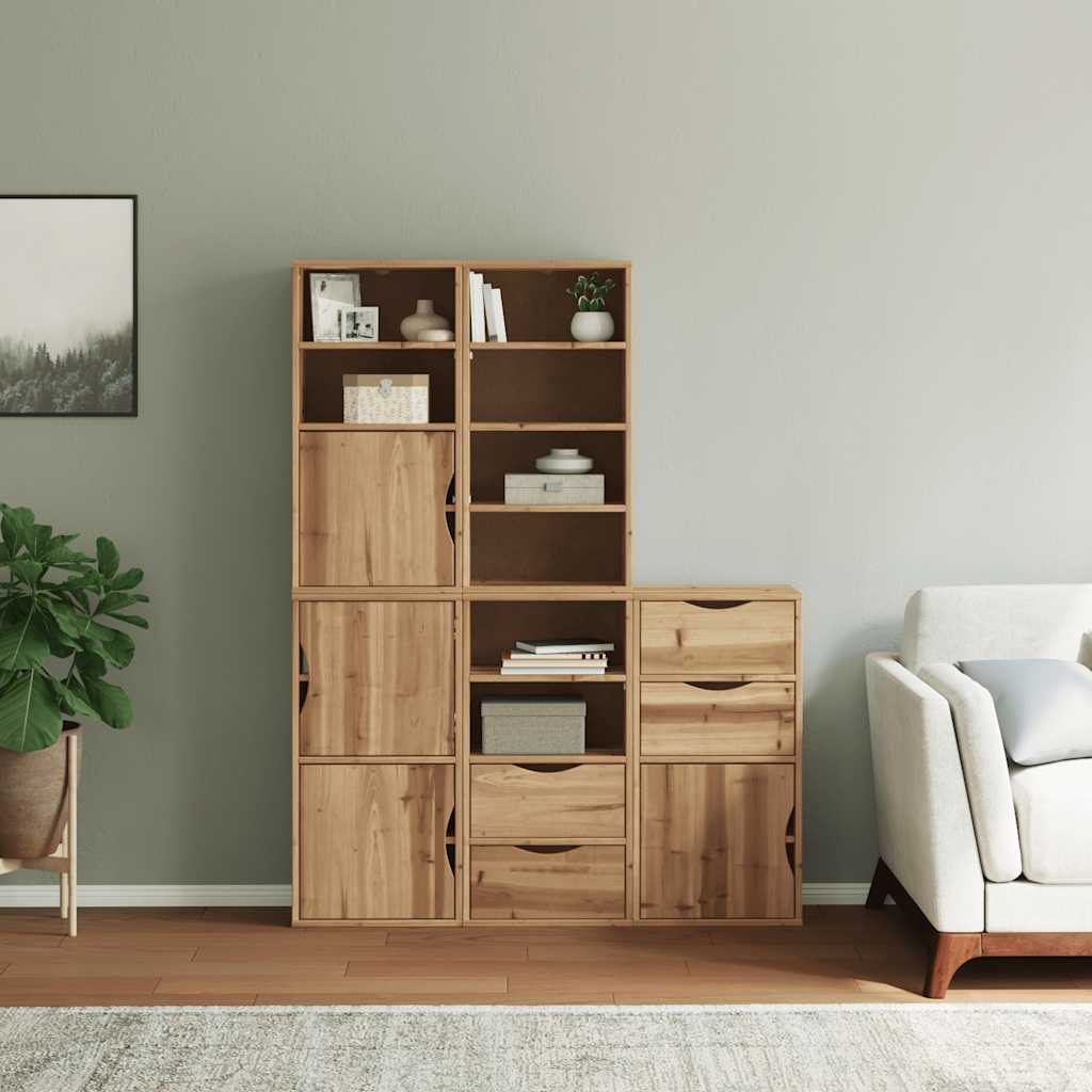 sidekabinetter 5 stk ODDA 40x24x79 cm massivt fyrretræ