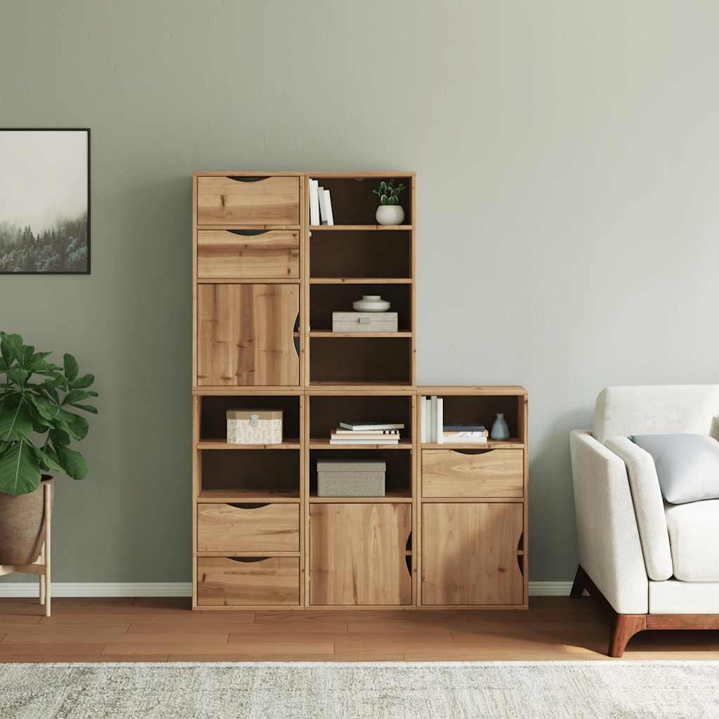 sidekabinetter 5 stk ODDA 40x24x79 cm massivt fyrretræ