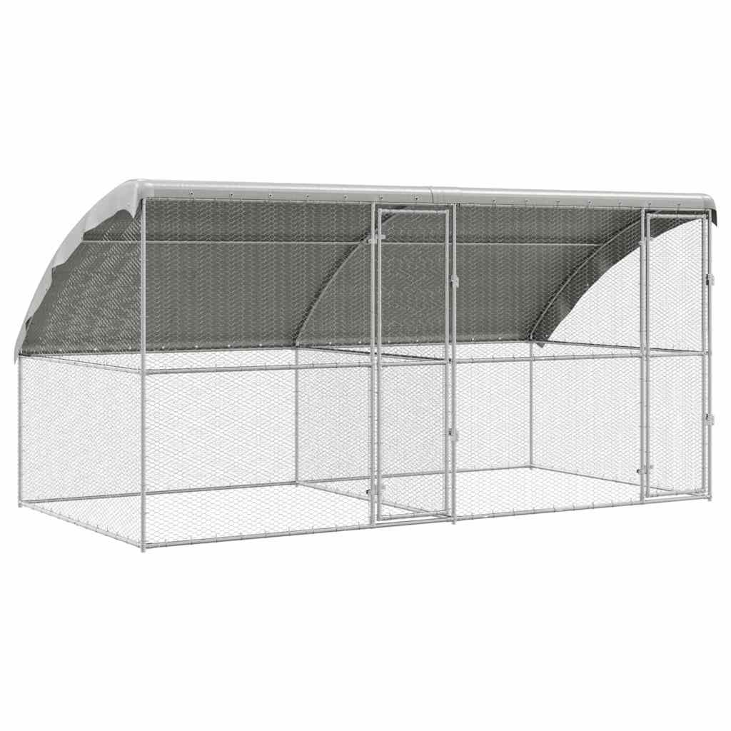 Hønsebur Sølv 400 x 200 x 198.5 cm Galvaniseret stål