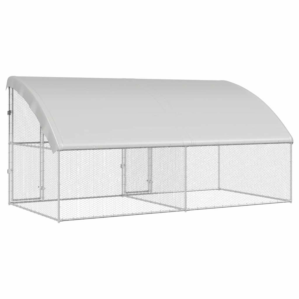 Hønsebur Sølv 400 x 200 x 198.5 cm Galvaniseret stål