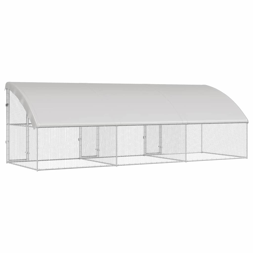 Hønsebur Sølv 600 x 200 x 198.5 cm Galvaniseret stål