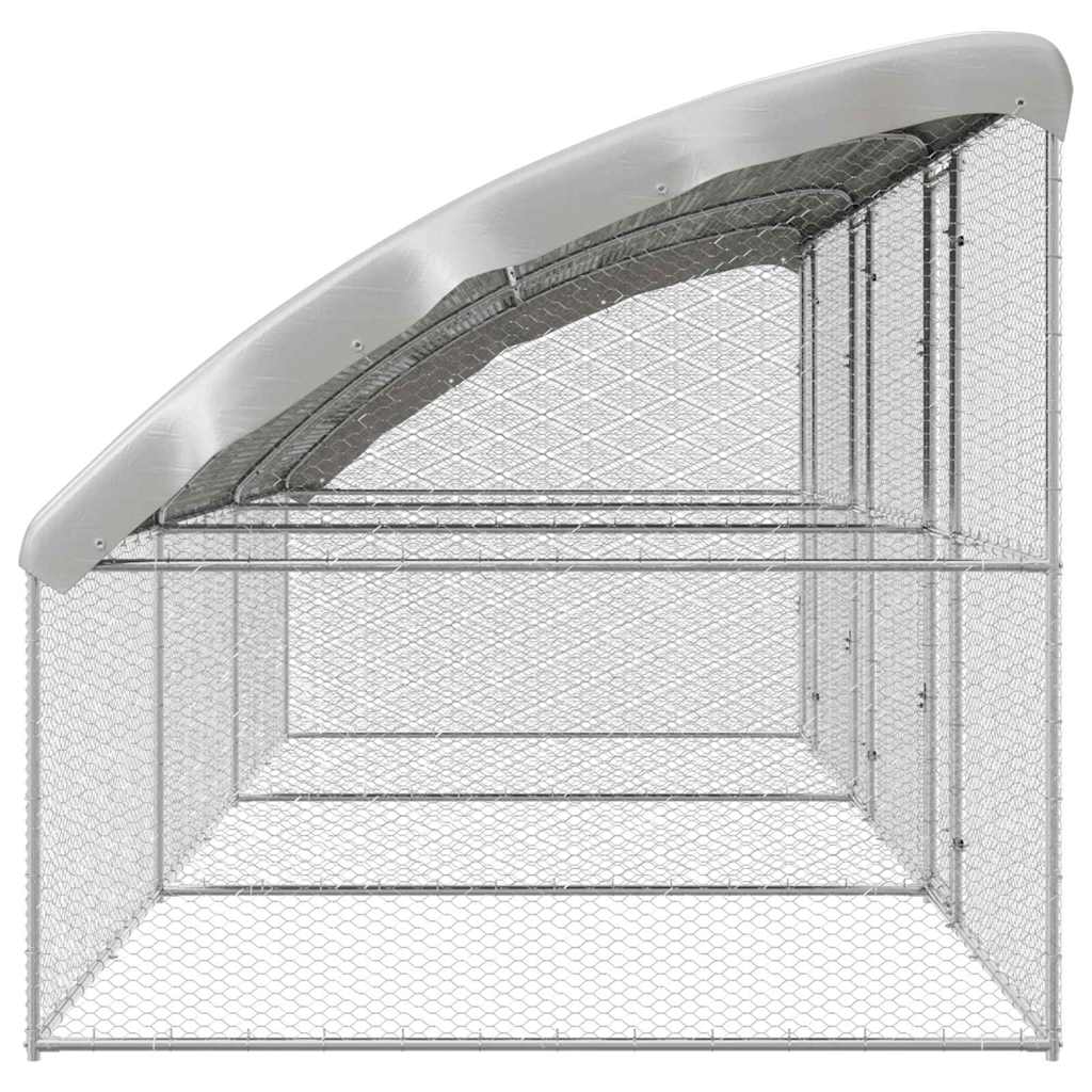 Hønsebur Sølv 600 x 200 x 198.5 cm Galvaniseret stål