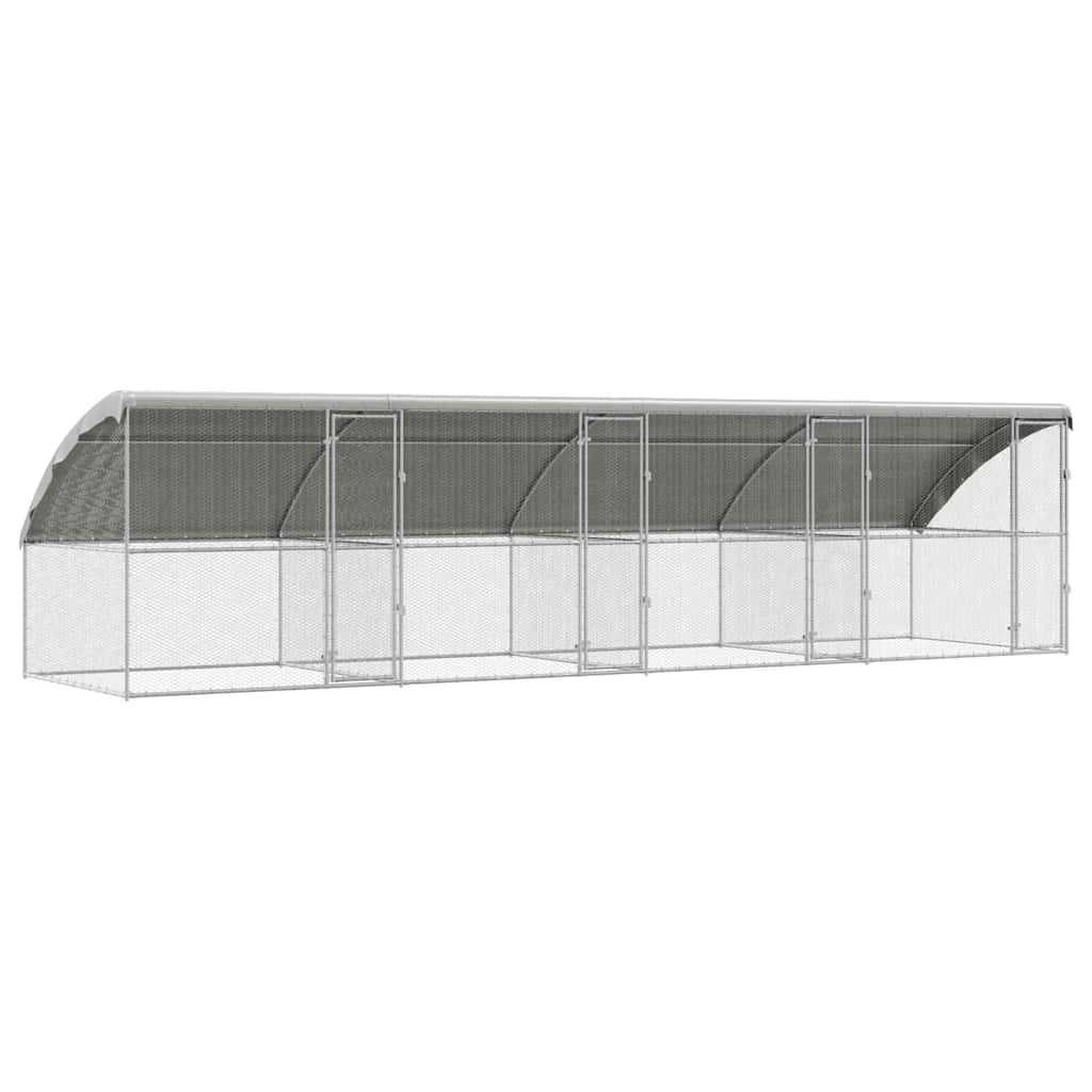 Hønsebur Sølv 800 x 200 x 198.5 cm Galvaniseret stål