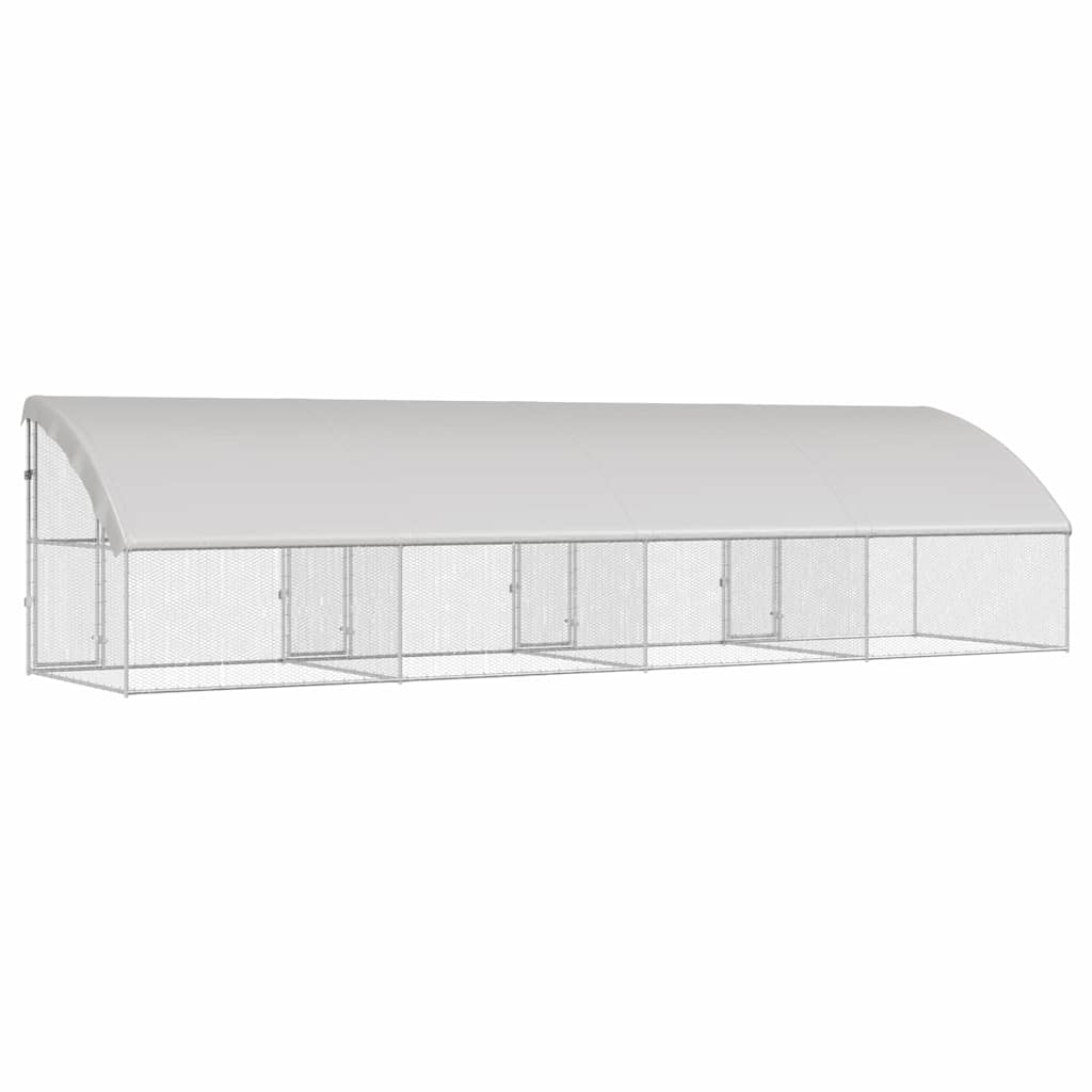 Hønsebur Sølv 800 x 200 x 198.5 cm Galvaniseret stål