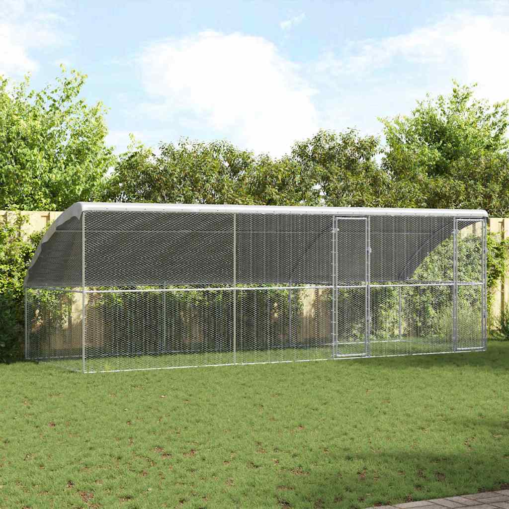 Hønsebur Sølv 600 x 200 x 198.5 cm Galvaniseret stål