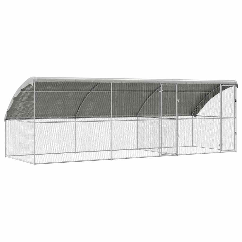 Hønsebur Sølv 600 x 200 x 198.5 cm Galvaniseret stål