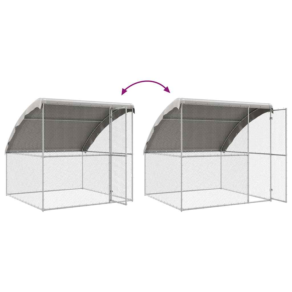 Hønsebur Sølv 600 x 200 x 198.5 cm Galvaniseret stål