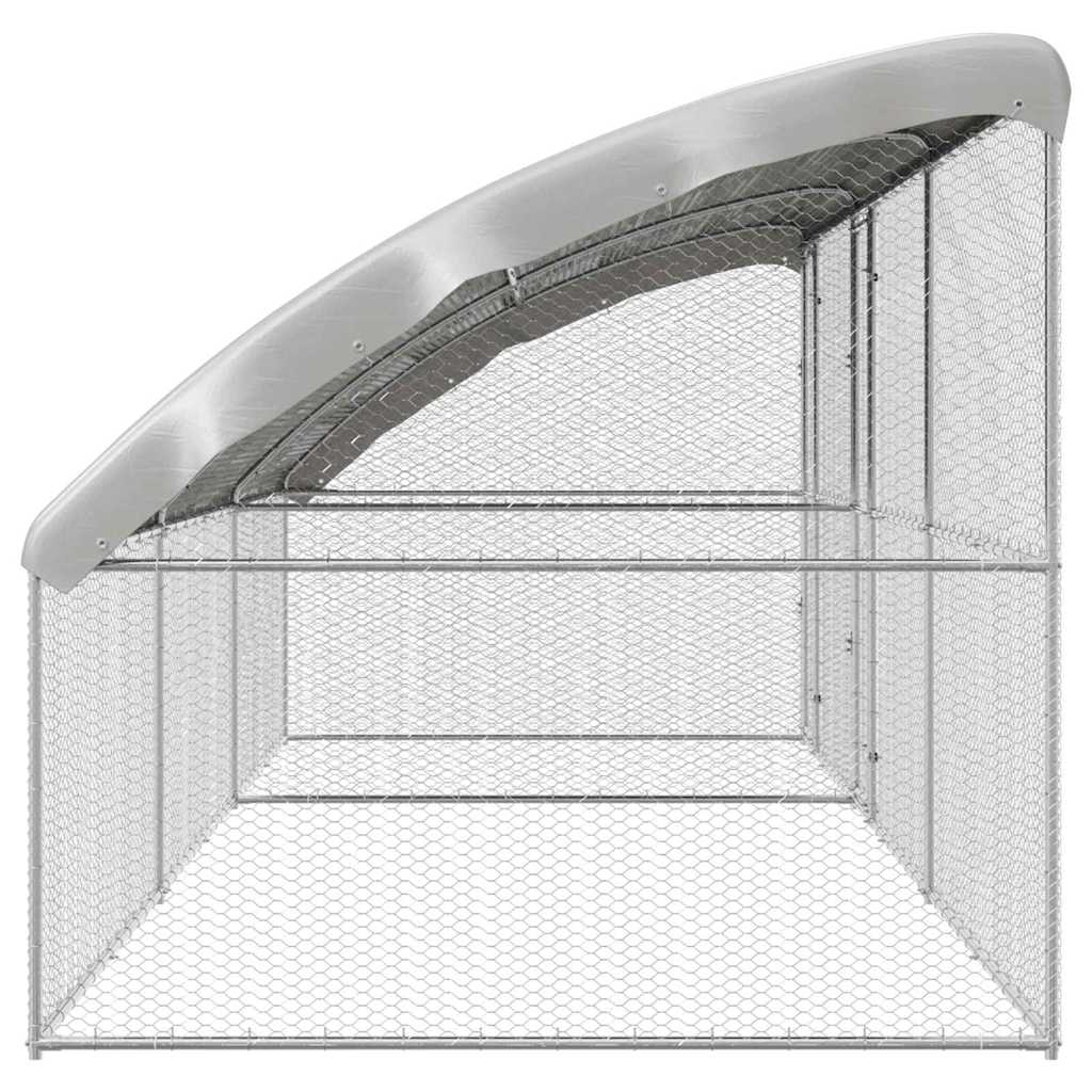 Hønsebur Sølv 600 x 200 x 198.5 cm Galvaniseret stål