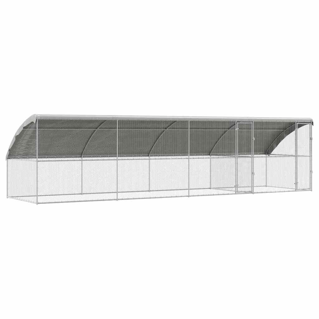 Hønsebur Sølv 800 x 200 x 198.5 cm Galvaniseret stål