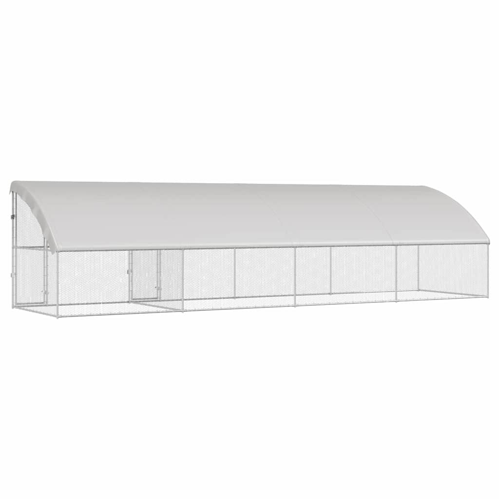 Hønsebur Sølv 800 x 200 x 198.5 cm Galvaniseret stål