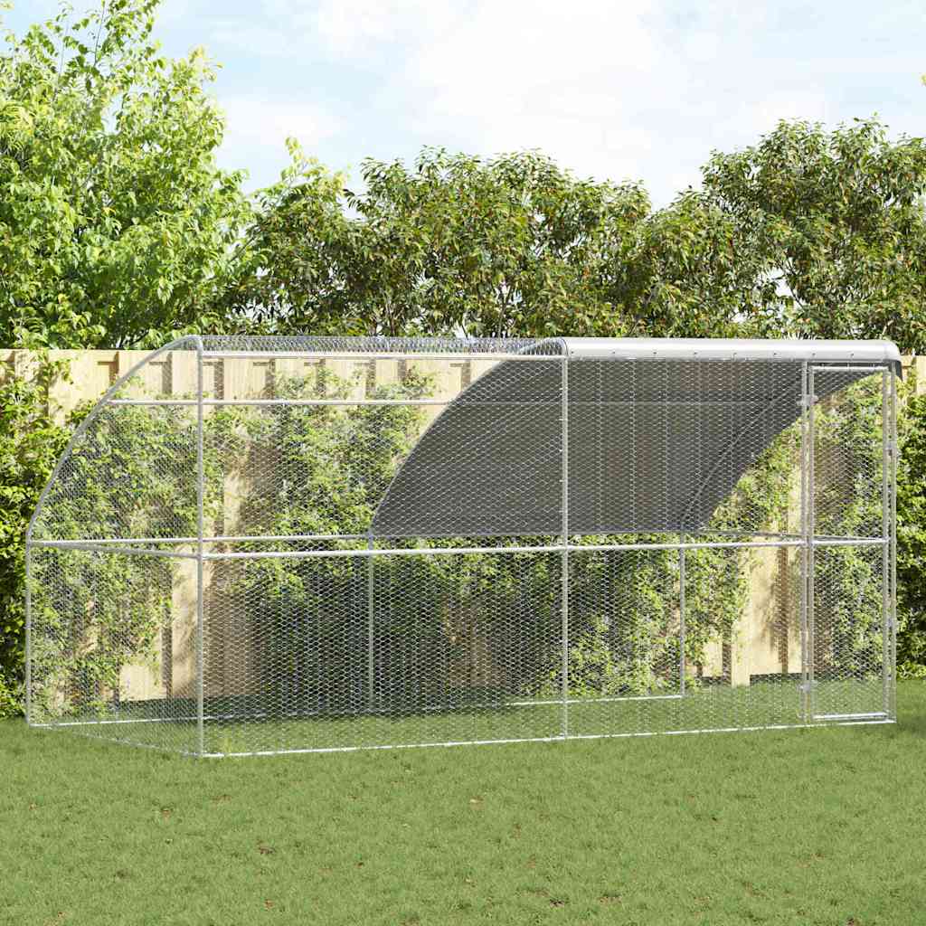 Hønsebur Sølv 400 x 200 x 198.5 cm Galvaniseret stål