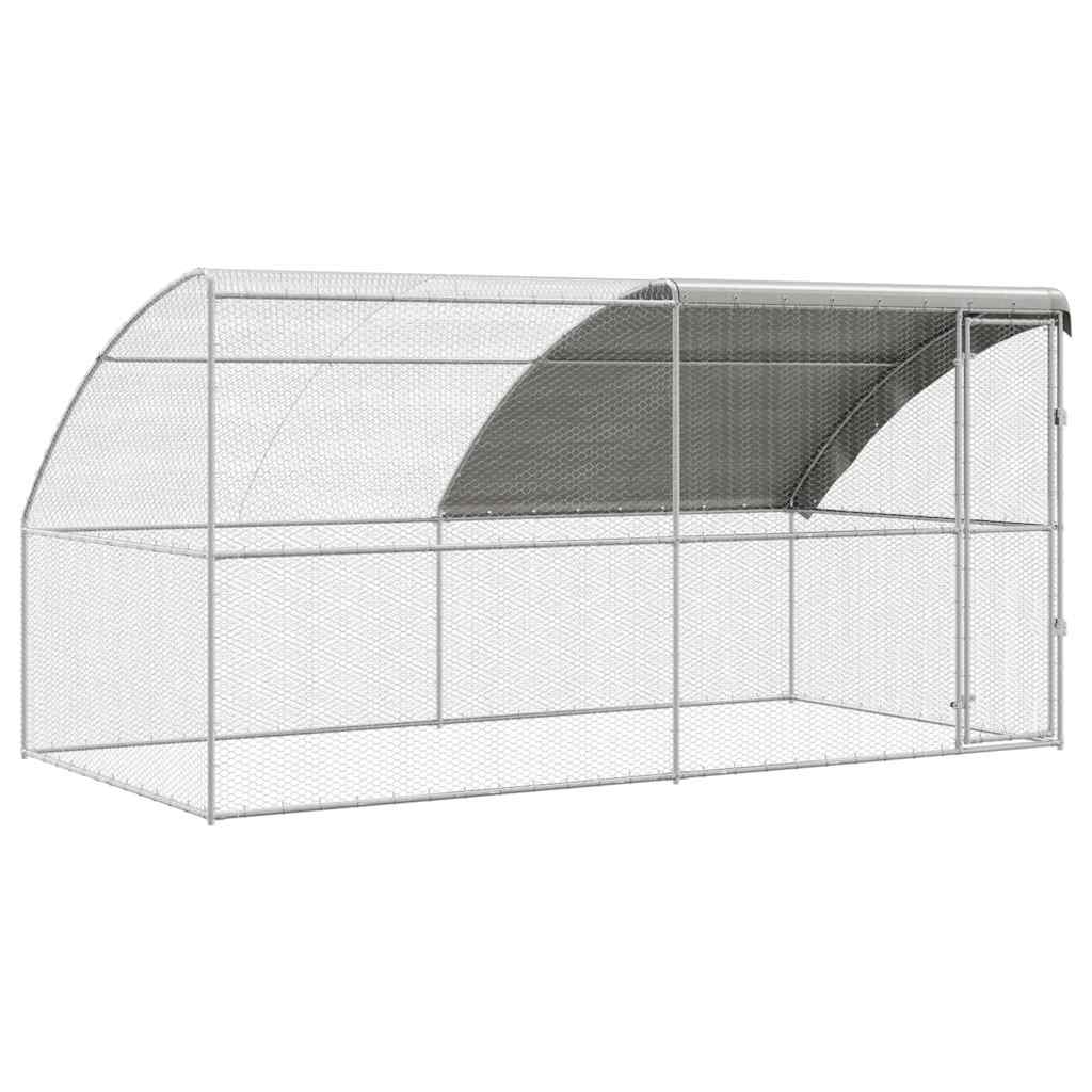 Hønsebur Sølv 400 x 200 x 198.5 cm Galvaniseret stål